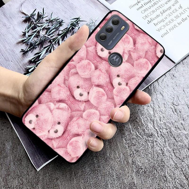 Cute Bear Phone Case For Motorola G Stylus 5G G Play G35 G45 G54 G24 G86 G04S E13 E14 E32 E32S