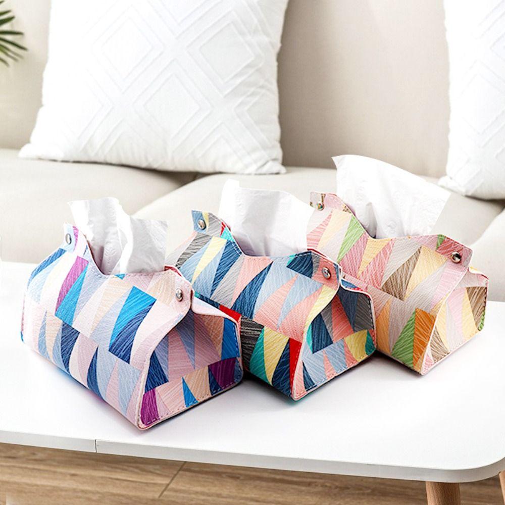 

Foldable Nordic Style Leather Tissue Box Leather Leather Car Tissue Box Home Decoration