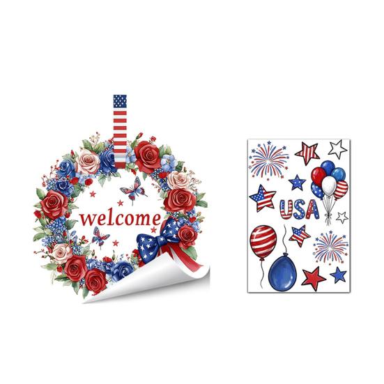 Yousheng Patriotic Window Cling American Flag Star Eagle Window Decals PVC Static Stickers for Independence Day Memorial Day 4th of July Home Office