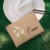 Flower Personalized Name Lipstick Bag Travel Make Up Pouch Kawaii Coin Purse Aesthetics Cosmetic Organizer Gift for Your Lover