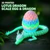 Articulated Dragon Model with 3D Printed 30cm Egg Figurine Sculpture for Home Room Desk Decoration Fantasy Ornament Display Gift