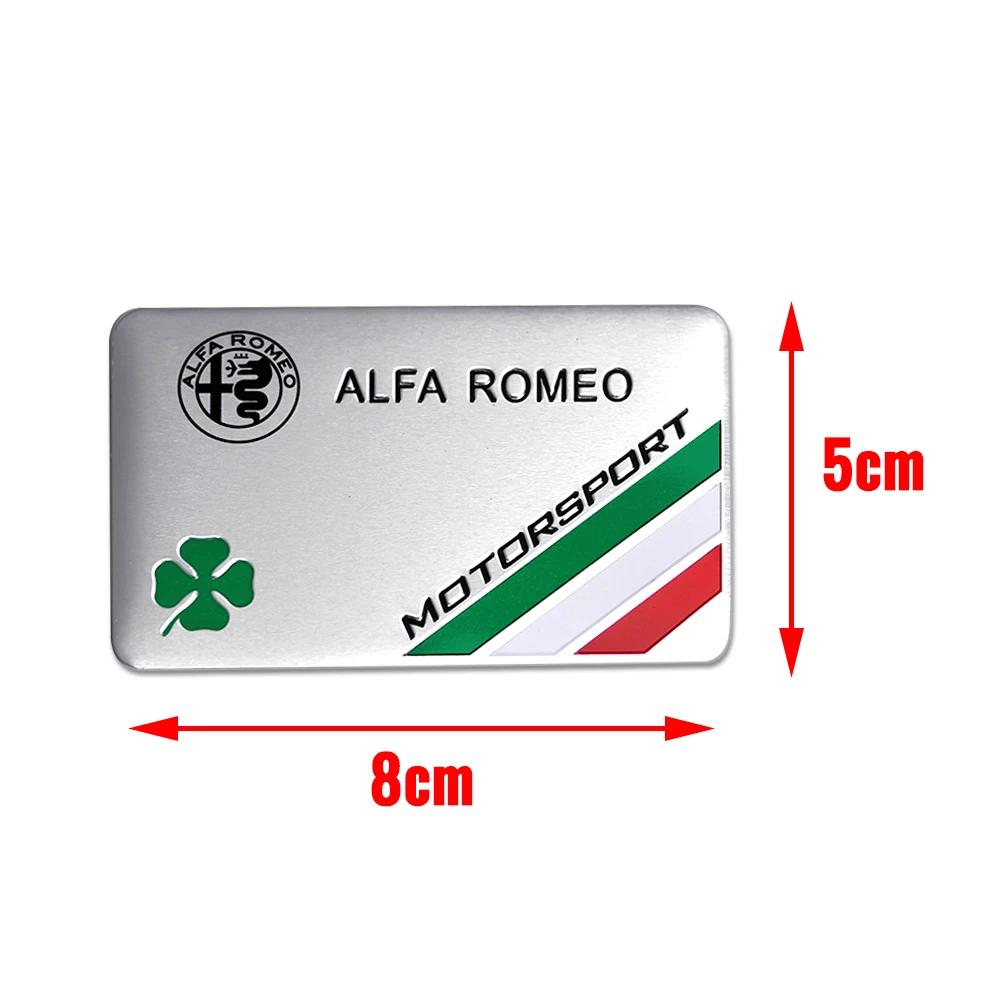 AAACP1 Car Aluminum Badge Body Decor Sticker For Alfa Romeo Italy Giulietta GT 159 147 156 Mito Brera Giulia F1 Stelvio Volante Clover