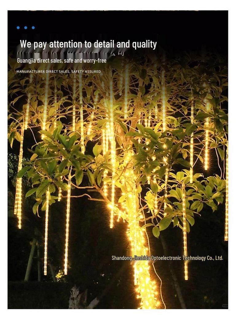 Waterproof LED Meteor Shower Lights: Outdoor Decoration for New Year, Roads, Trees, and Ambiance