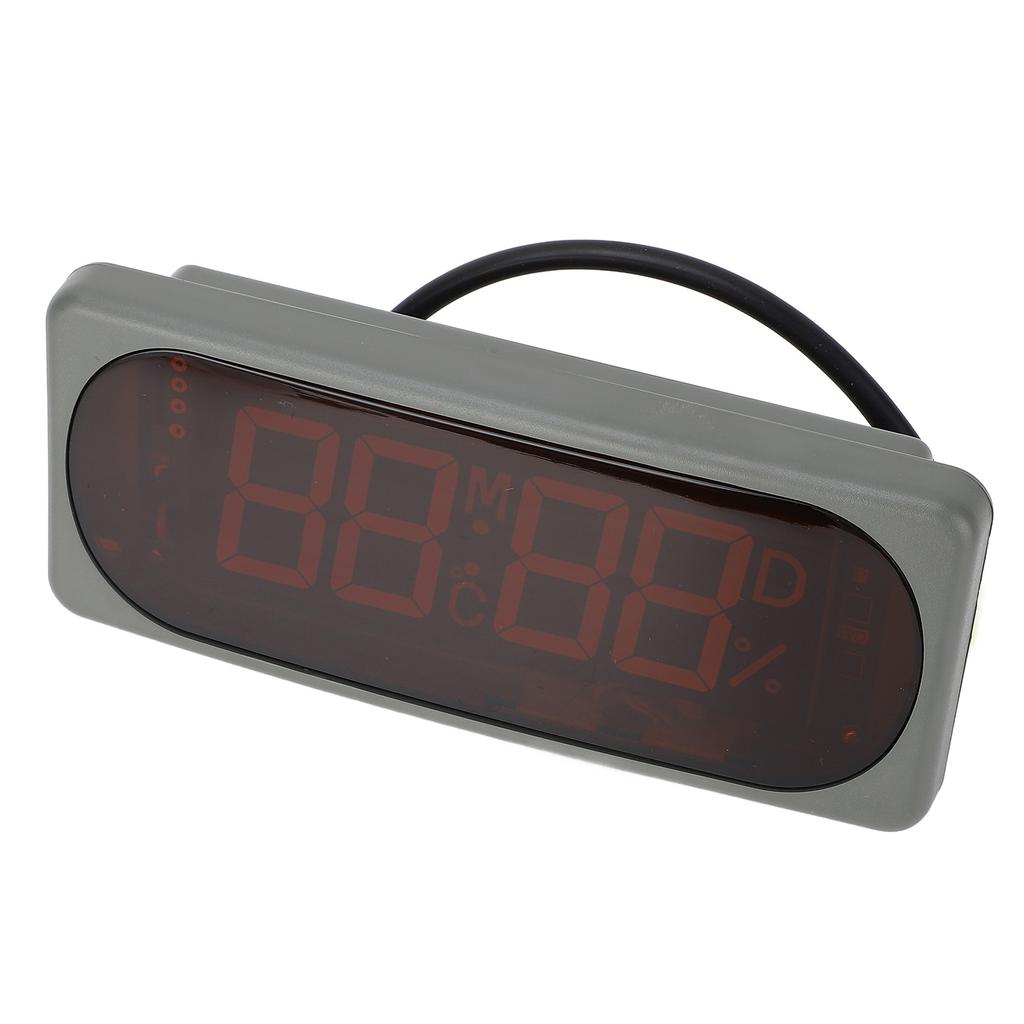 Electronic Clock Car Digital Temperature Humidity Year Month Day Time Display Hygrothermograph DC24V