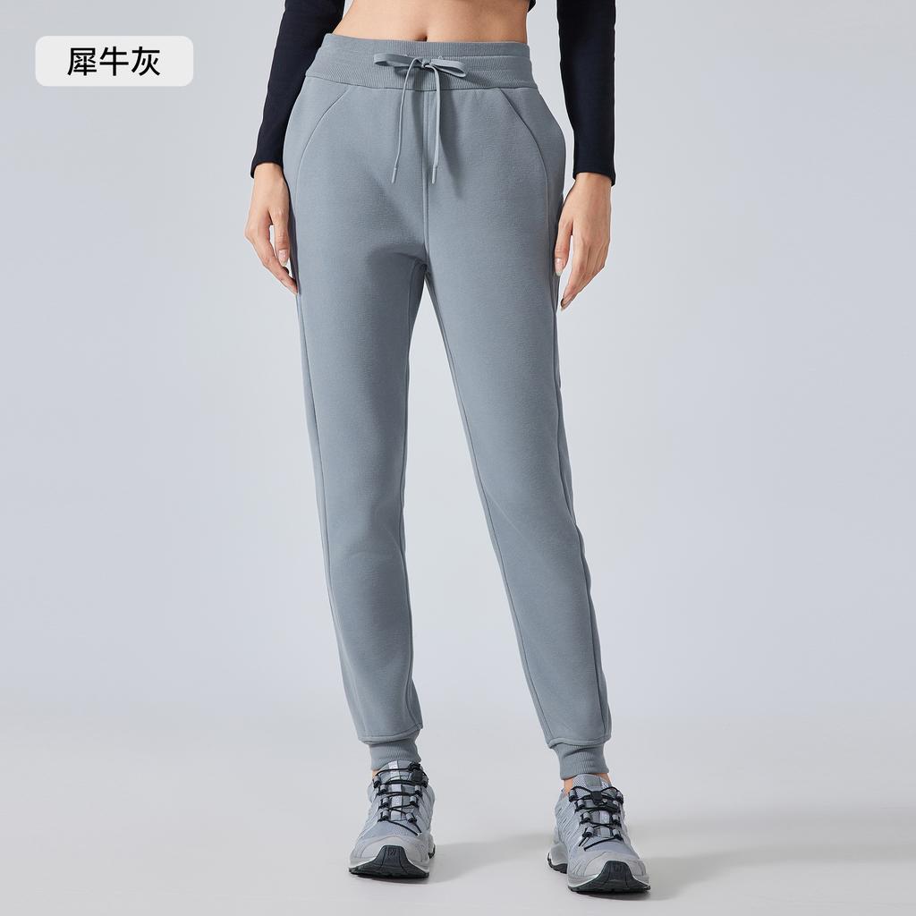 Autumn and Winter Velvet Casual Sweatpants Women's High Waist Drawstring Tied Sports Trousers Outdoor Fitness Running Trousers