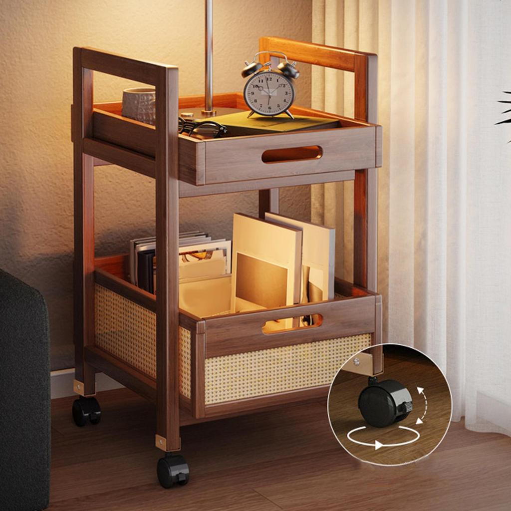 2 Tier Mobile Cart for Storage And Organization with Wheels Living Room