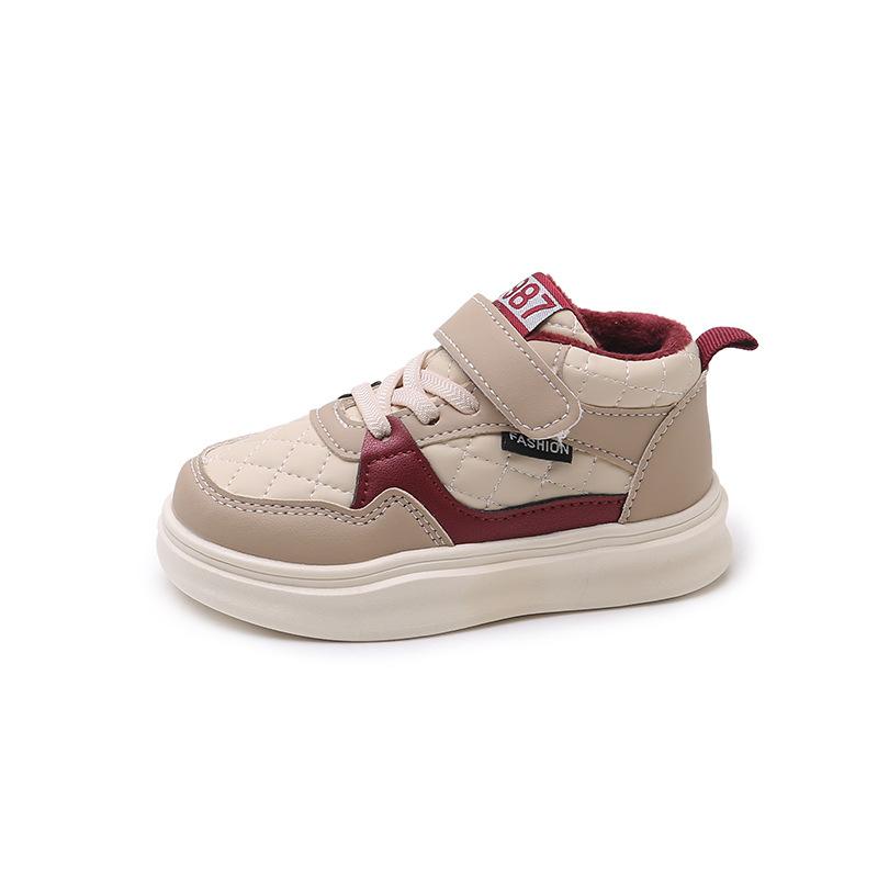 Children's shoes velvet autumn and winter new boys two cotton shoes girls baby high top board shoes children's sports shoes