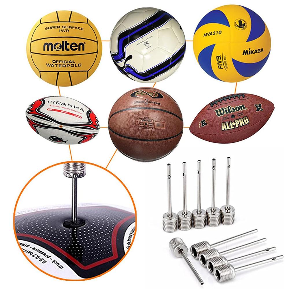 ALLVD Stainless Steel Air Needle Replacement Needles for Multifunctional Metal Balls, Soccer, Volleyball, Rugby, Replacement, Durable, 10-Pack