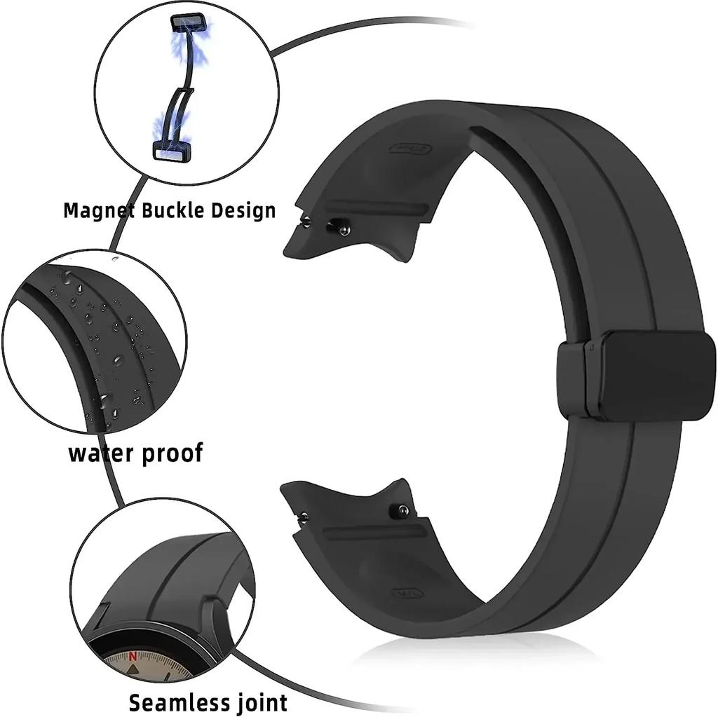 Magnetic Band For Samsung Galaxy Watch 7 6 5 4 44mm 40mm/5 Pro 45mm Silicone Watch Bracelet for Galaxy 6 Classic 43 47 Mm Strap