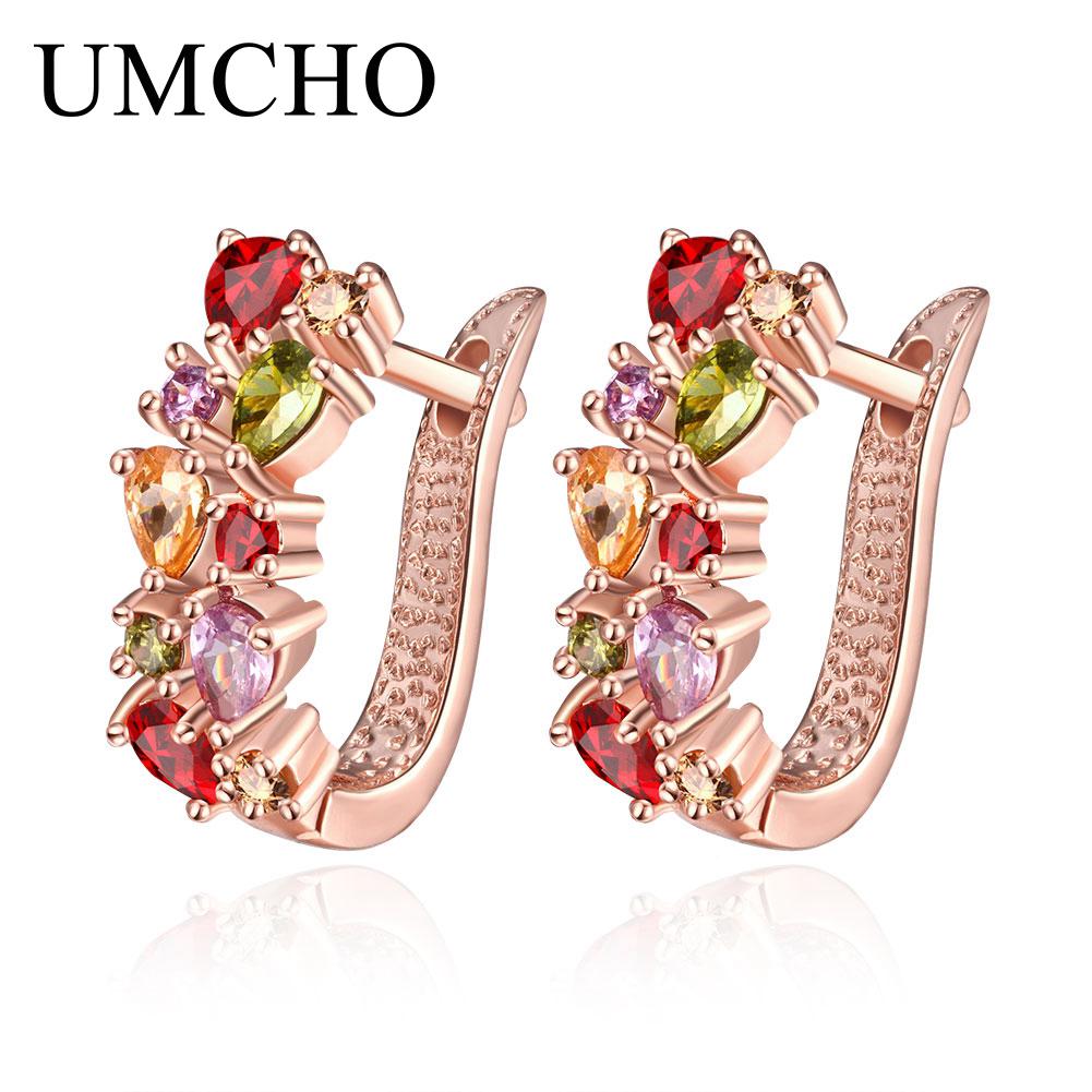 Multicolored Earring Vintage Zirconia Rose Gold Plated Custom Fine Jewelry Earrings 2024