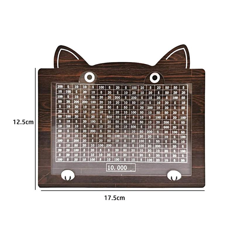 Reusable Wooden Money Storage Bank With Goals Cat Money Saving Box Counter Coin Storage Box For Adults And Children