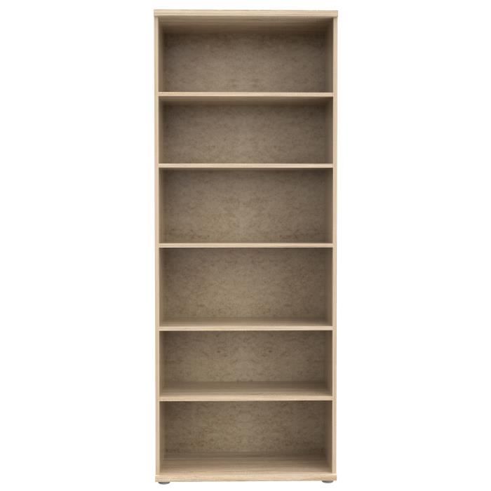 Armoire à chaussures MISCA - Décor chêne sonoma et blanc mat - L69 x P35 x H179cm