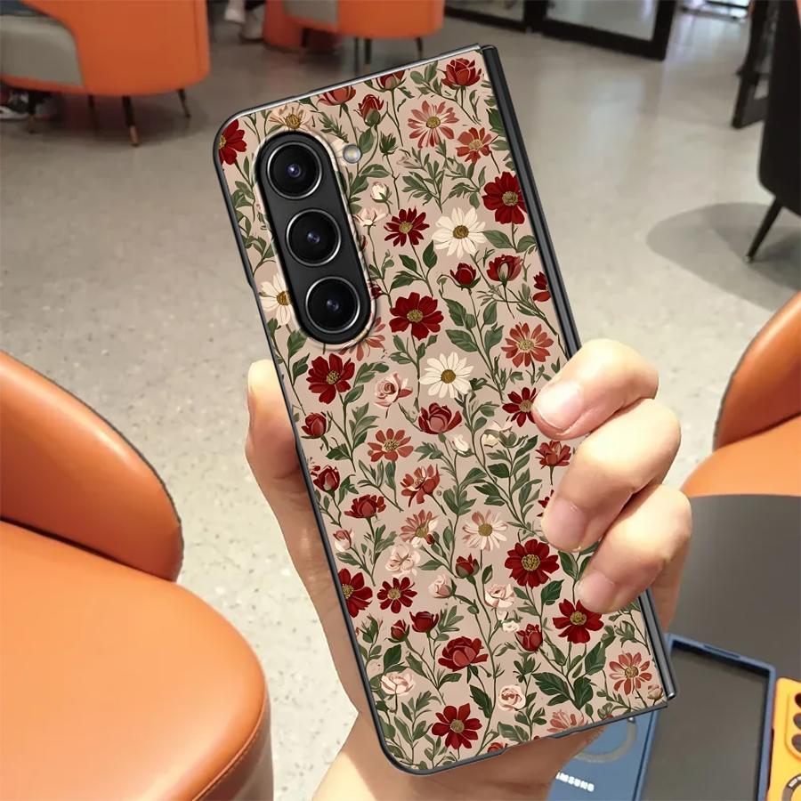 

Задняя крышка чехол для телефона для Samsung Galaxy ZFold6 ZFold3 ZFold5 Z Fold 7 6 5 4 3 ZFold4 ZFold7 Модный Красивый Цветок Galaxy Z Fold4