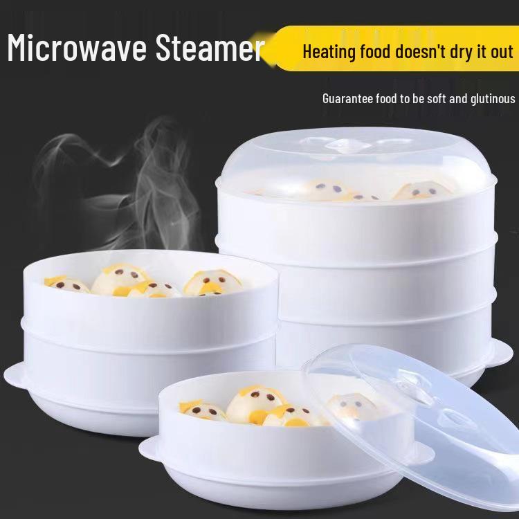 Microwave Multi-Layer Steaming Rack for Buns - High-Temperature Household Steamer Plate.