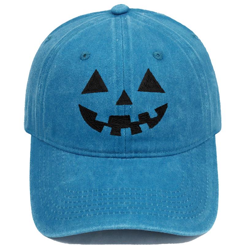Cross-border Halloween Smiley Pumpkin Embroidered Vintage Baseball Cap - Unisex Casual Style