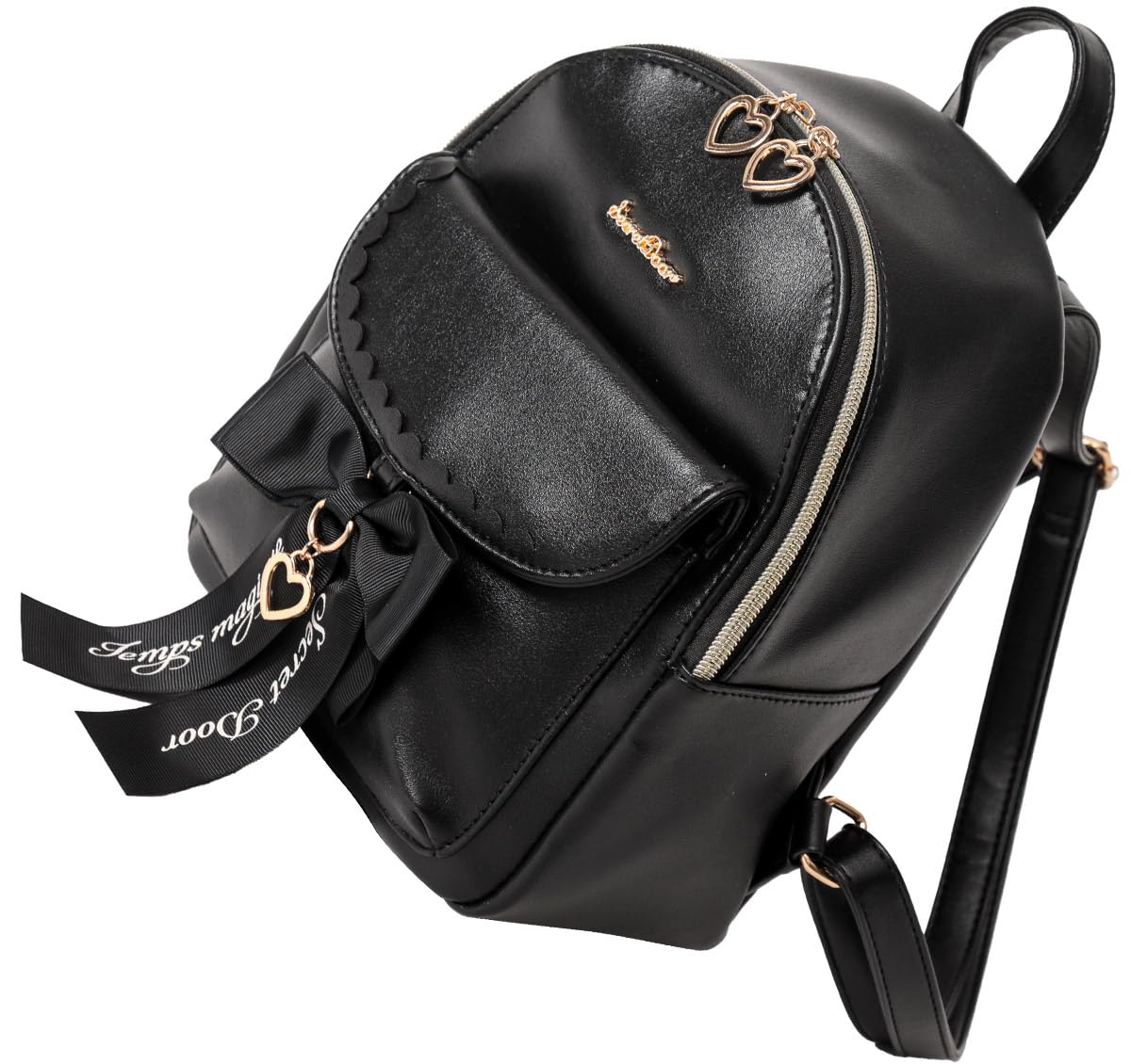 

SecretDoor Black Women s Backpack, Daypack, Rucksack, Lightweight, Large Capacity, Synthetic Leather, Gusseted, Small, Mini, Compact, Perfect for