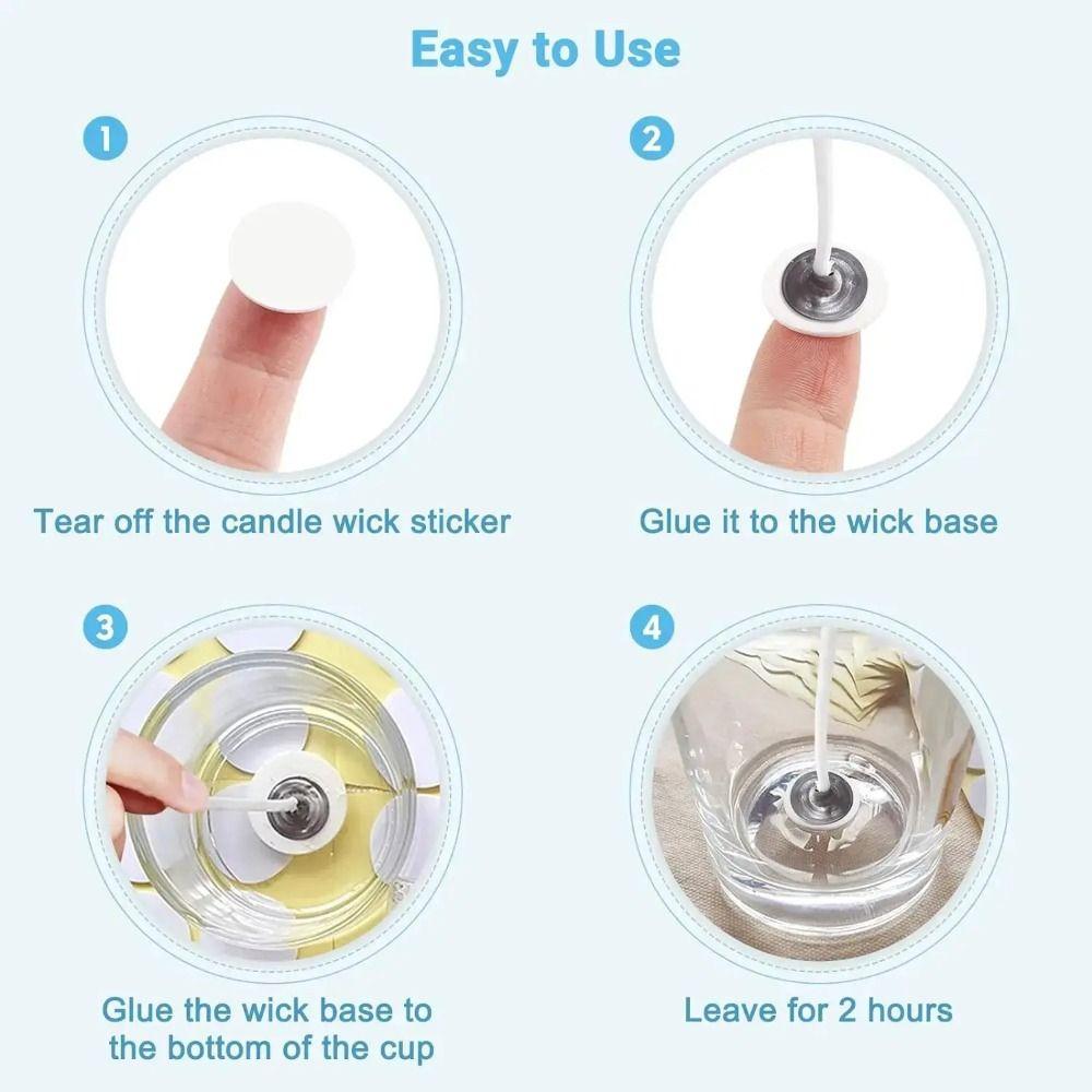 240PCS Heat Resistance Candle Wick Stickers Double-Sided Candle Wick Glue Candle Making
