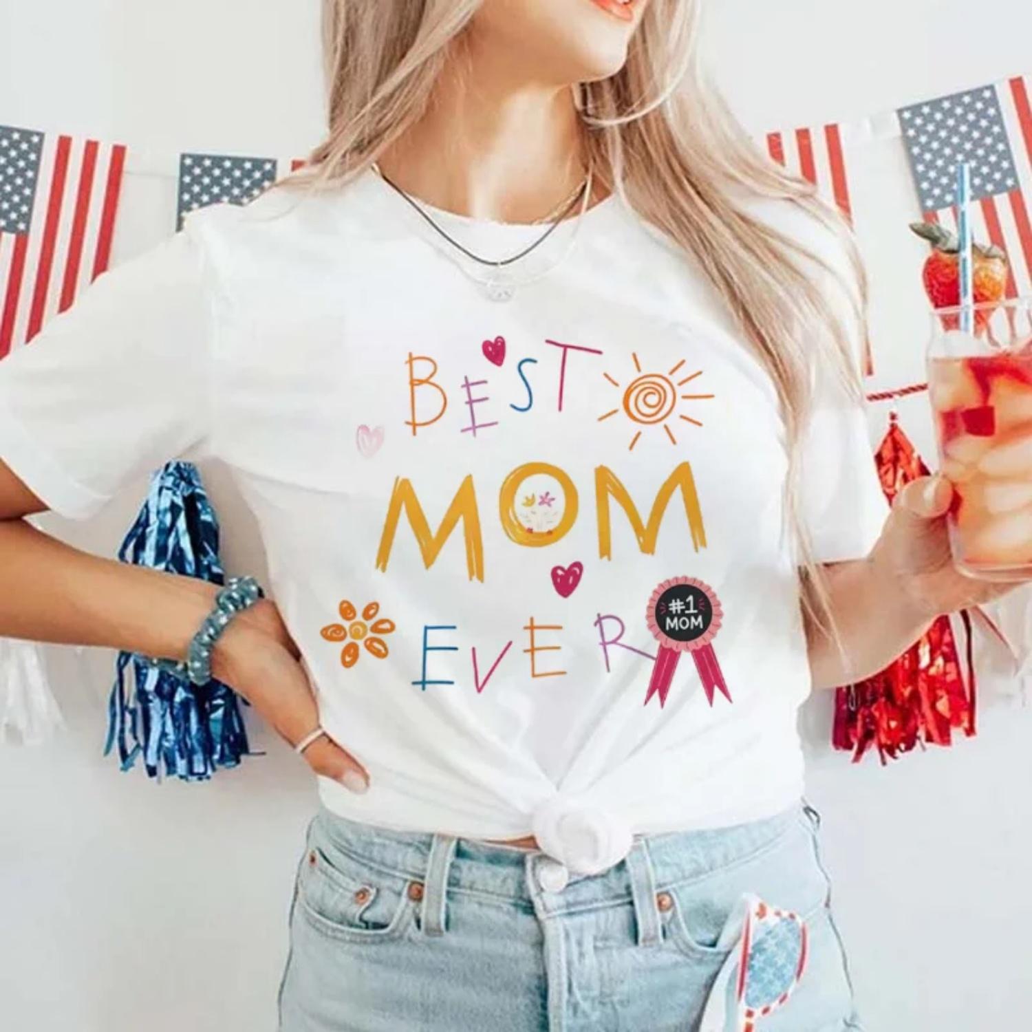 Women s Fashion Printed Casual Style Simple Cartoon Printed Pattern T-Shirt Top Printed Short Sleeve Women s New O-Neck T-Shirt S