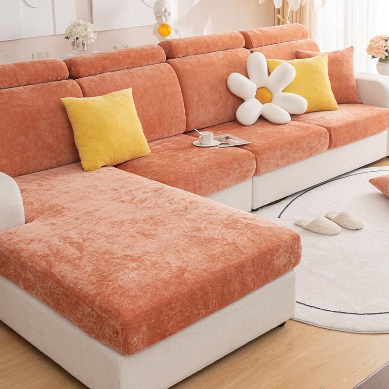 

Solid Color Minimalist Modern Sofa Cover Is Universal All Year Round, Slip Resistant, Dirt Resistant, Pet Friendly, And Machine Three Seat Cover L оранжевый