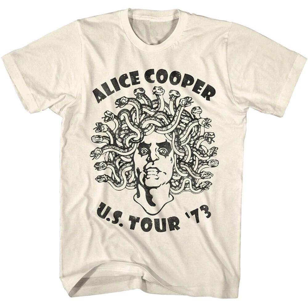 Alice Cooper Medusa USA Tour 1973 Mens T Shirt Rock Legend Concert Tour Merch Fashion Trend Y2K Men Clothing T Shirts S