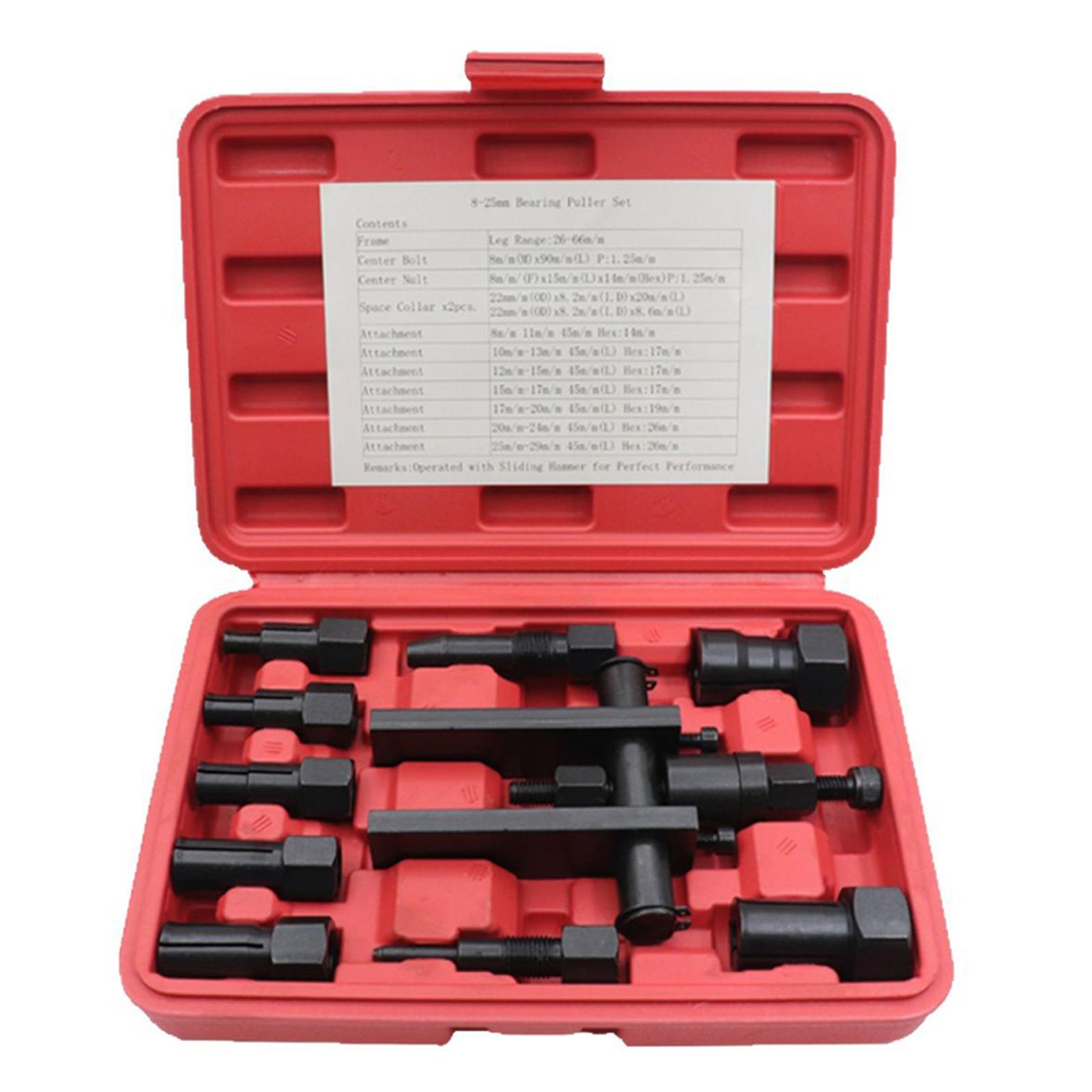 

1set Adjustable Practical Bearing Puller Motorcycle Bearing Removal Tool Puller with Box Motorcycle Internal Bearing Puller Kit