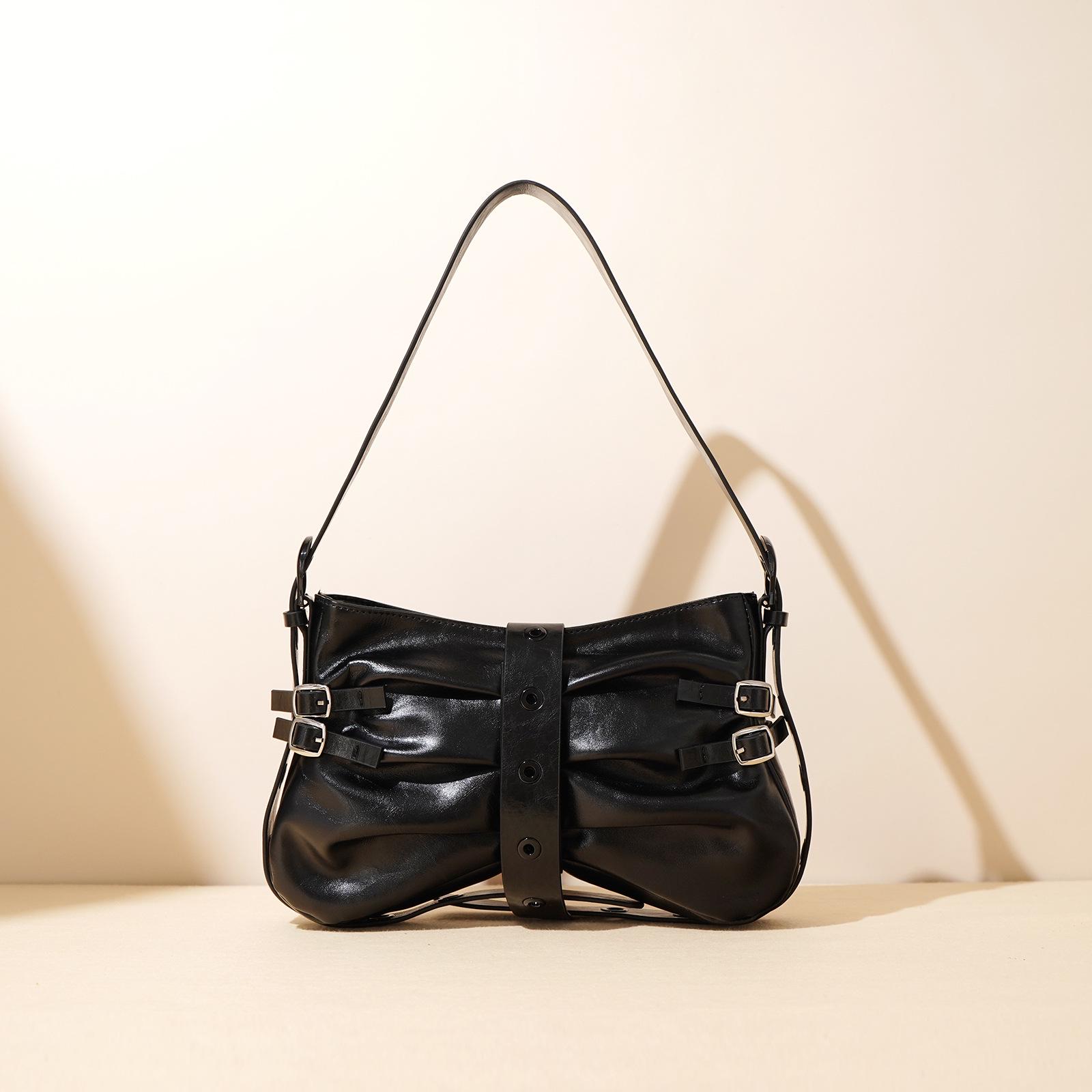 

2025 Women s Large Capacity Fashion Tote Motorcycle Handbag - Crossbody, Underarm, and Bucket Bag чёрный