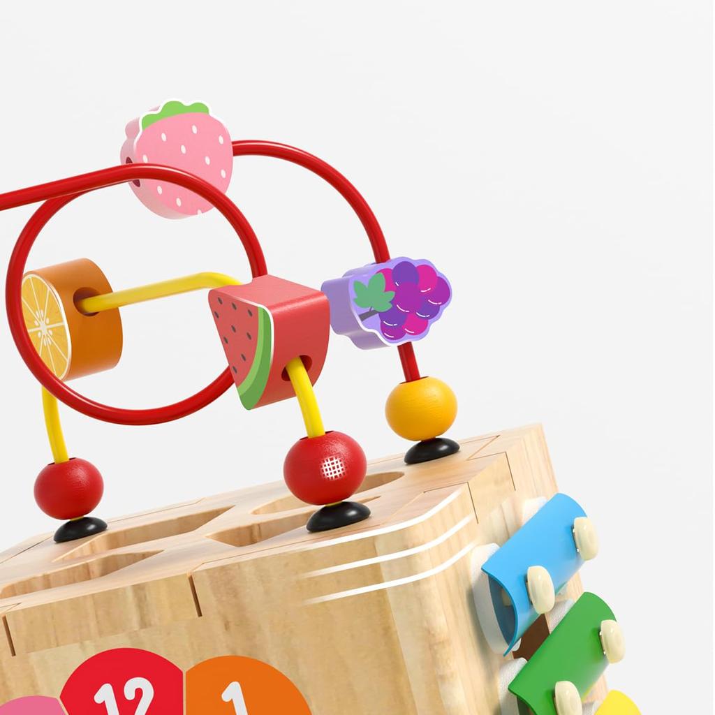 Montessori Lernspielzeug, Holzpuzzlebox, Formensortierspiel, Bauernhoftiererkennung, Musikalische Früherziehung, Tatami-Harfe, Frühentwicklung für