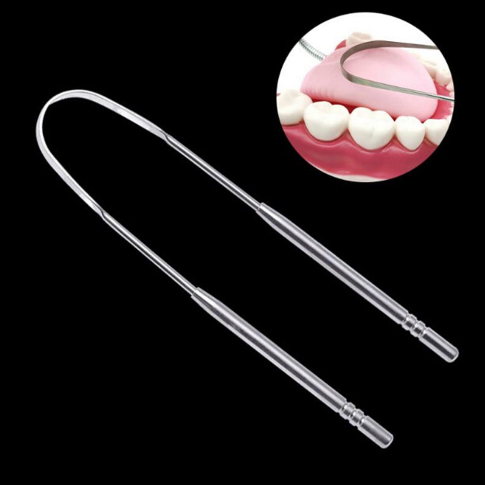 Tongue Craper Tongue Coating Cleaner Bad Breath Stainless Steel Oral Care Tools