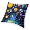 Space Universe Solar Big Bang Square Pillowcase Polyester Linen Velvet Creative Zip Decor Sofa Cushion Case 18"