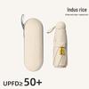 Compact Black Capsule Umbrella with UV and Rain Protection - Five-Fold Design