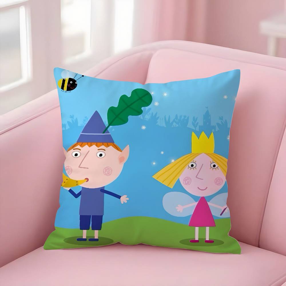 

Cartoon B-Ben Hollys Little KingdomS Pillow Case Soft Plush Fabric Double Sided Print Decorative Home Living Room Gift Cushion 60cm x 60cm