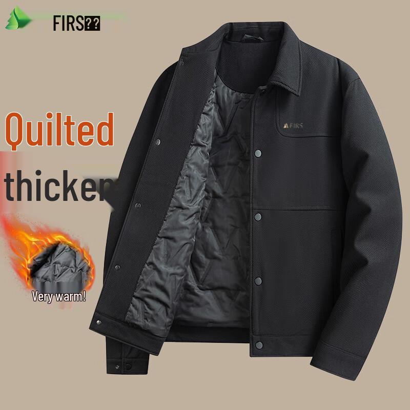 

FIRS Men s Thickened Padded Lapel Wool Blend Jacket 2XL