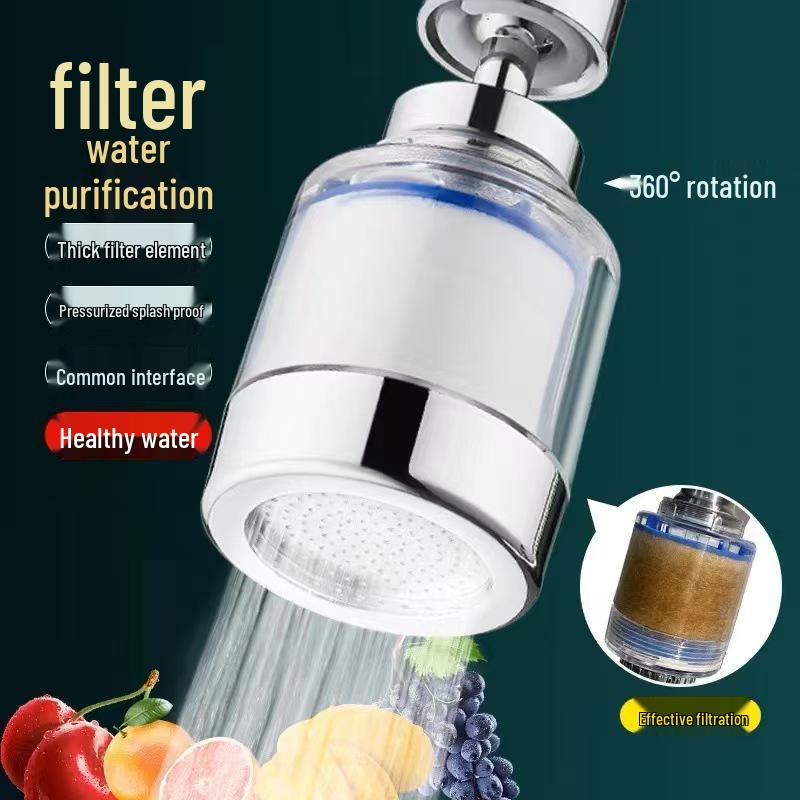 Six-Layer Faucet & Shower Head Water Filter - Universal Nozzle for Anti-Splash & Purification.