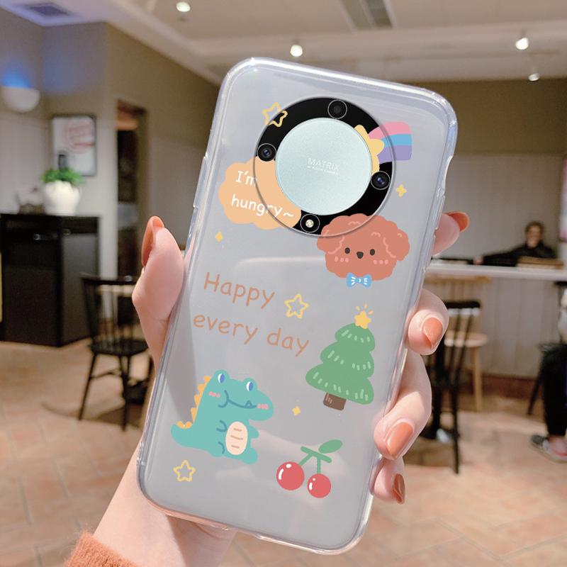 

Clear Case For Honor Magic 5 Lite X9a Shockproof Cover Cartoon Cute Cat Soft Silicone Fundas For Honor X9c X9b Women Clear Bags Honor X9b