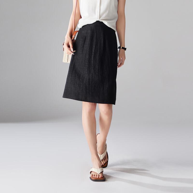 SOFSIL Women s 100% Mulberry Silk High-Waist H-Line Skirt 27/M