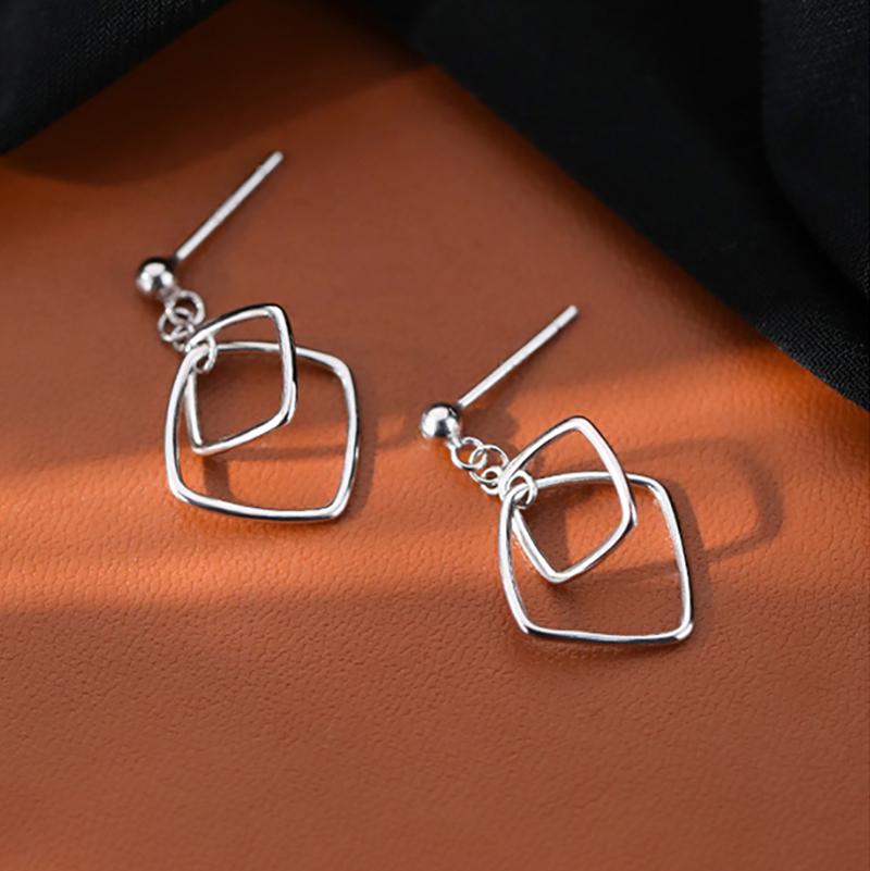 

Foxanry предотвратить аллергию полые геометрические серьги-подвески для женщин простые индивидуальные модные украшения для дня рождения аксессуары подарки 8mm серебряный