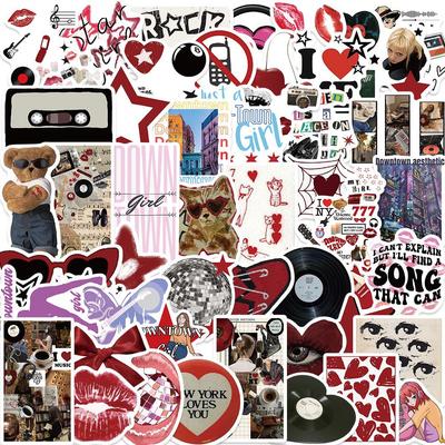 50 Sheets Downtown Y2K Girls Stickers: Trendy DIY Decoration for Phones & Laptops