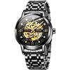OLEVS Men's Watch Stylish Automatic Mechanical Gentleman Fashion Waterproof Luminous Brand Stainless Steel Black (Gold/Black 9901)
