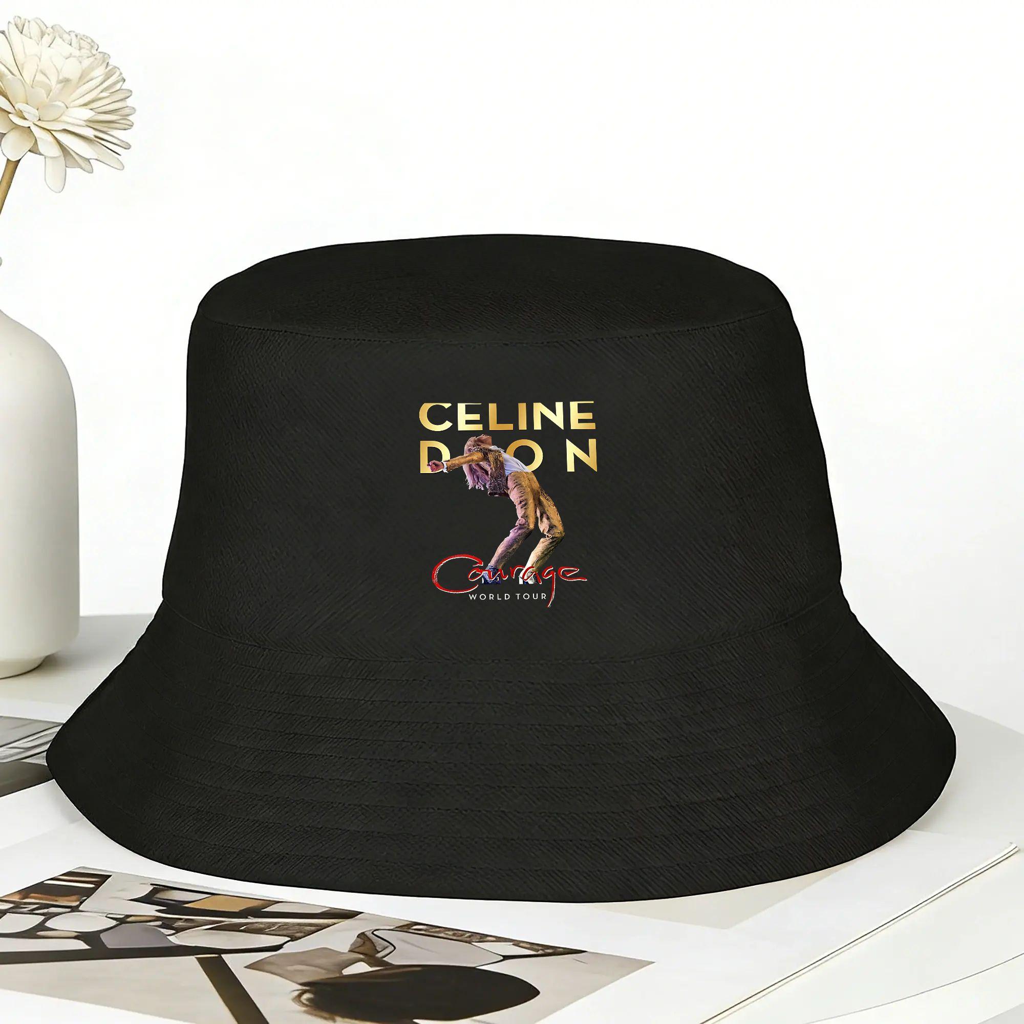 Celine Dion Fischerhut Street Style Fischerkappen Tragbare Angel-Sonnenhüte Für Männer Frauen Mode Grafikmütze One Size gray
