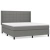 VidaXL Lit à sommier tapissier avec matelas Gris foncé 180x200cm Tissu - Modèle 3131450