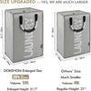 50L Collapsible Washing Laundry Basket Bag for Bedroom, Fabric (Grey)