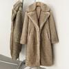 Winter Women Faux Fur Jacket Coat Solid Khaki Long Sleeve Thick Warm Overcoat Outwear Fluffy Coat for Women
