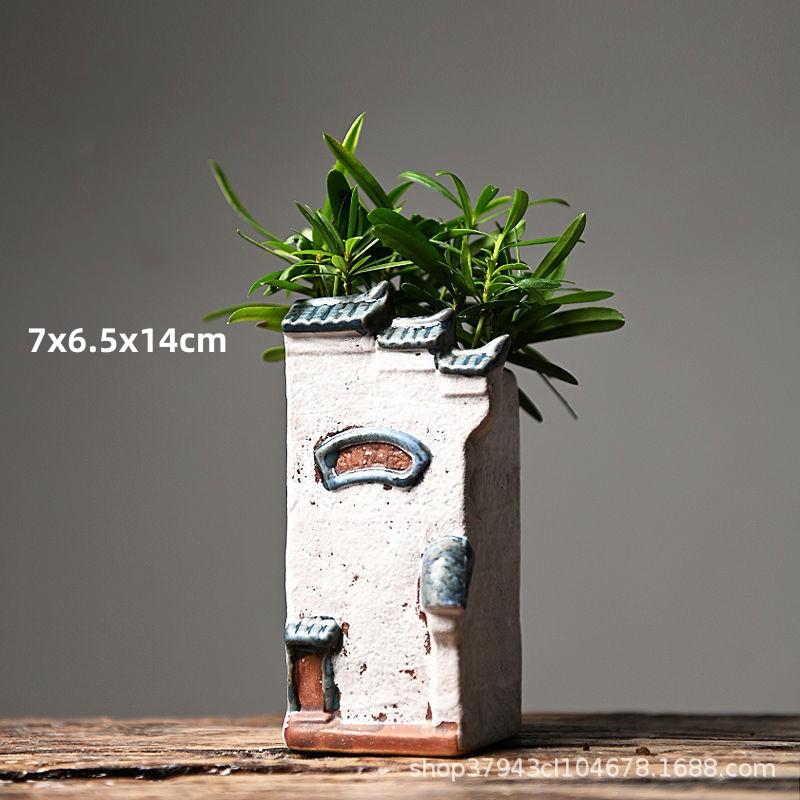 

Керамический цветочный горшок в китайском стиле – креативный настольный контейнер для растений D