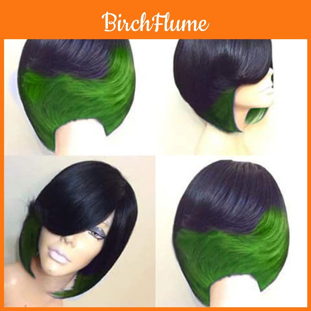 Elegant Short Mix Color Hair Wig With Natural Straight Synthetic Hair For Cosplay