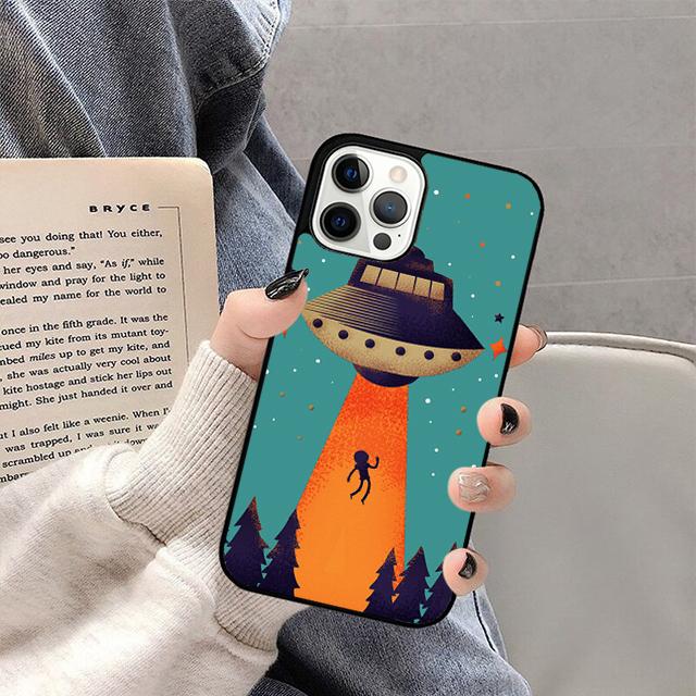 

Эстетичный Чехол для Телефона в Стиле Alien Space Vaporwave Для iPhone 17 Air 14 13 12 16Pro Max 15 Plus Max Защитный Корпус coque iPhone 11pro