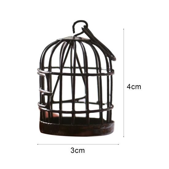 Miniature Dollhouse Birdcage Ornament Model Home Desktop Decor Kids Toy Gift