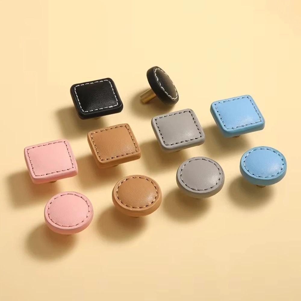 Small Leather Drawer Handle Zinc Alloy Small Hole Handle Heart Shaped Handle Bedside Cabinet
