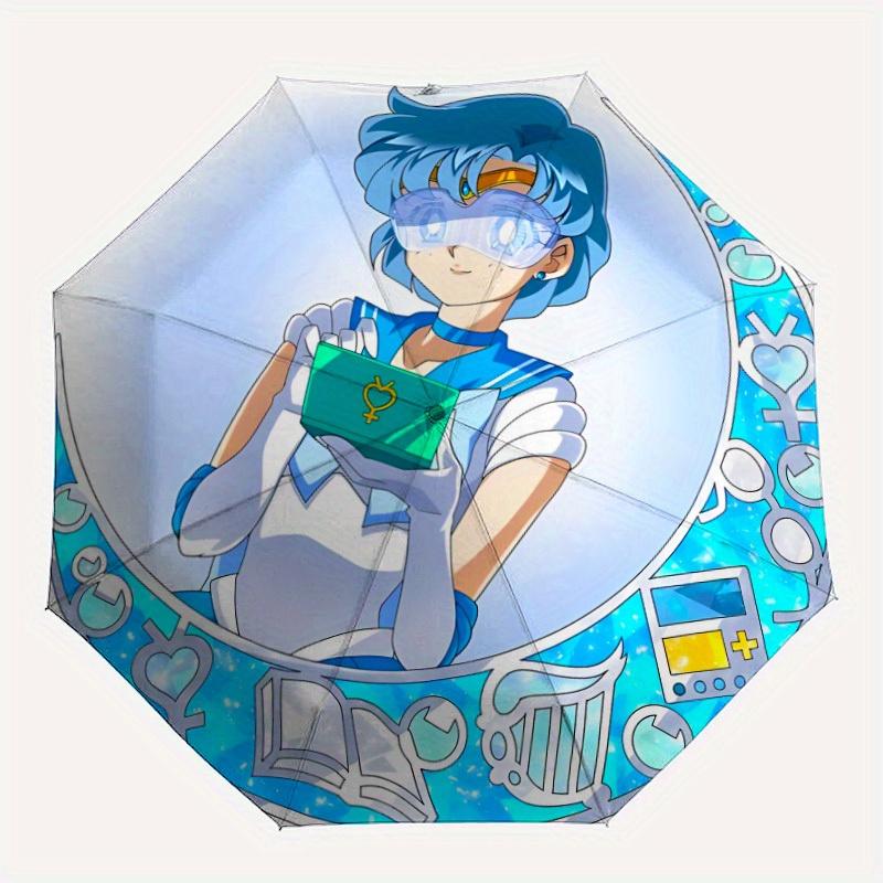 

1pc Moon Crystal Automatic Umbrella Durable Iron Frame & Plastic Handle, Gift for Men & Women, Sturdy Construction, Playful Design yy250826196
