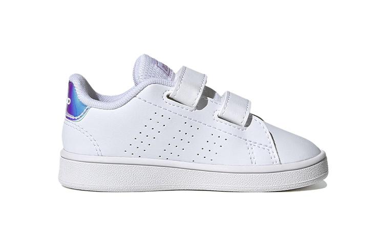 adidas Neo ADVANTAGE Synthetic Leather Low Top Skateboard Shoes White Infant And Toddler FY4626