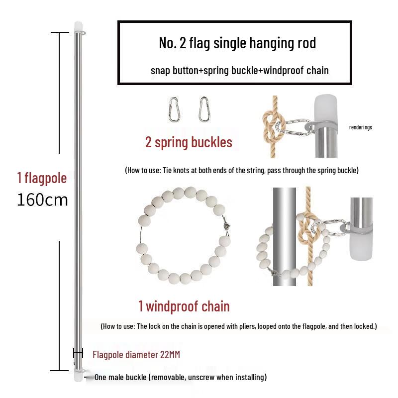 

HANDUNYOU Thickened Outdoor Chinese National Flag Set